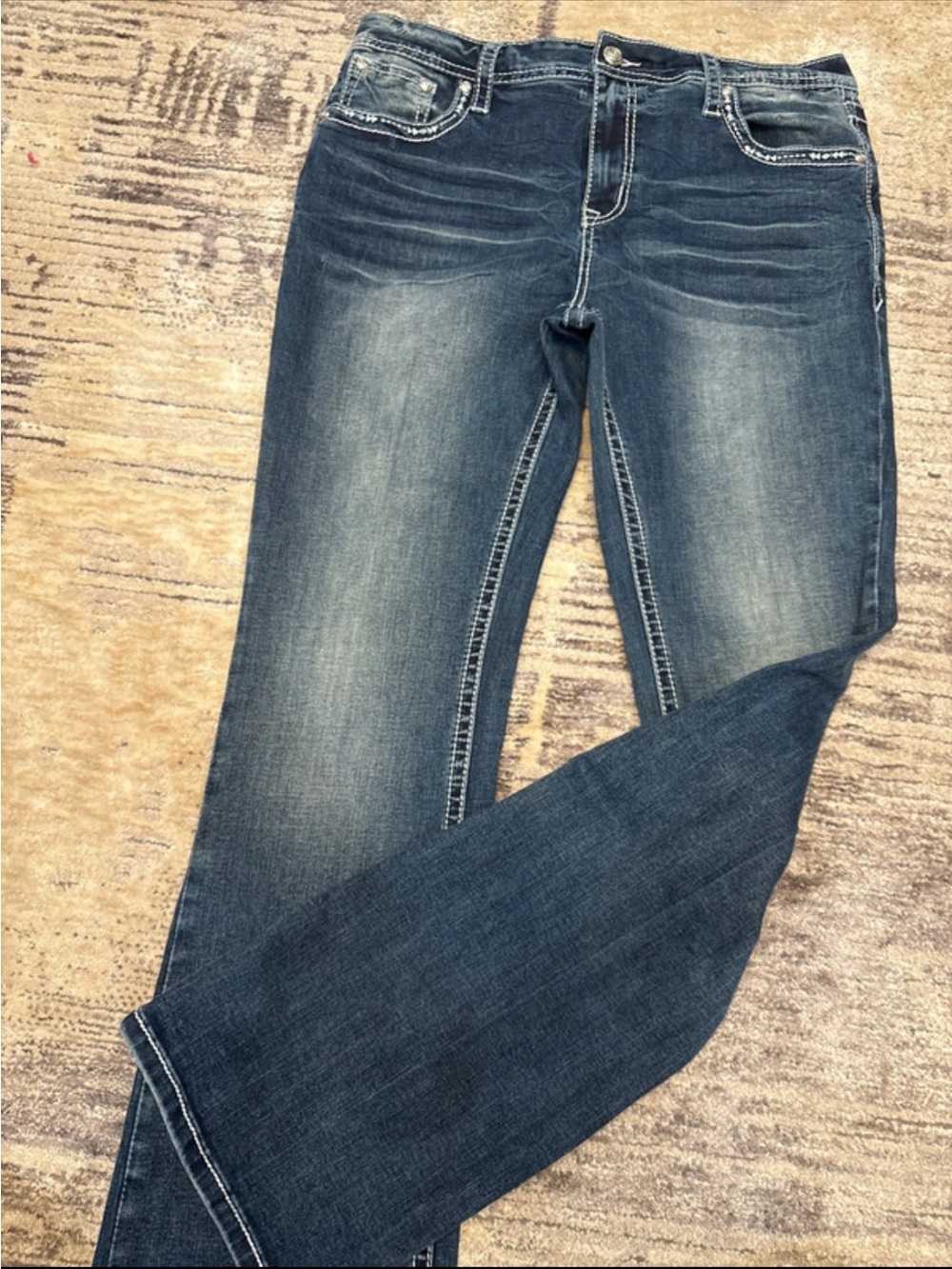 Grace in LA Dark Blue Flare Jeans